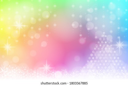 Snowflake and Christmas tree illumination background material
