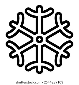 Snowflake christmas vector icon illustration