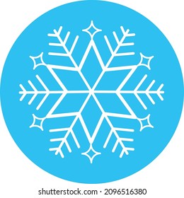 Schneeflocken, weiße Ikone, Vektorgrafik-Design einzeln auf blauem Hintergrund.