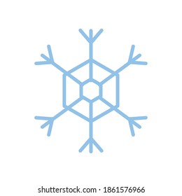 snowflake, christmas and winter concept, blue line style vector illustration design