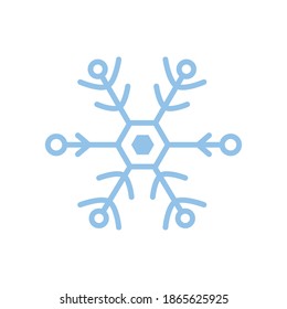 snowflake, christmas and winter concept, blue line style vector illustration design