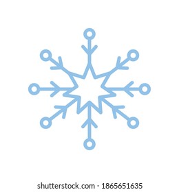 copo de nieve, navidad y concepto invernal, diseño de ilustraciones vectoriales de línea azul