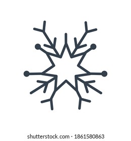 Schneeflocke, Weihnachten- und Winterkonzept, Zeilensymbol, Vektorgrafik-Design