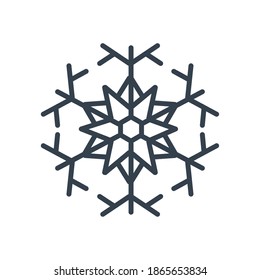 copo de nieve, navidad y concepto de invierno, diseño de ilustración vectorial de estilo de línea