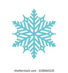 Snowflake for Christmas and winter decoration vector icon. Snowflake ornament symbol.