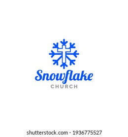 Vector de diseño del logotipo de la iglesia de copas de nieve