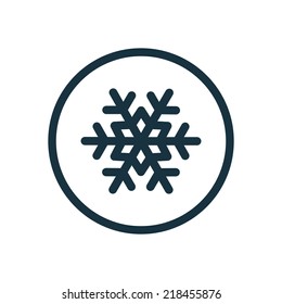 snowflake circle background icon, isolated on white background 
