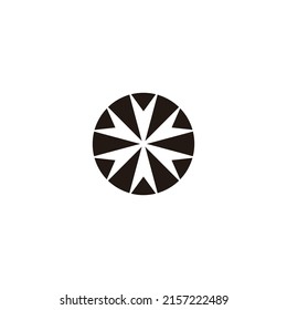 copo de nieve, símbolo geométrico circular simple vector