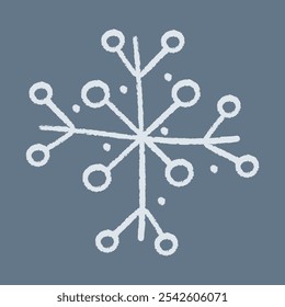 Floco de neve com círculos. Ilustração de clipart de cor de vetor.