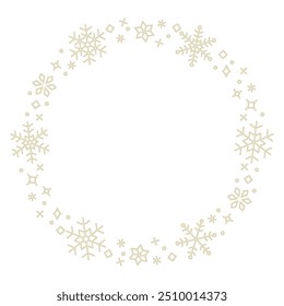 Marco circular del copo de nieve, gráficos de la decoración del invierno