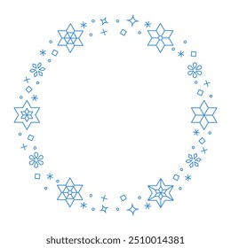 Marco circular del copo de nieve, gráficos de la decoración del invierno