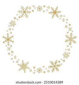 Snowflake Circular Frame, Winter Decoration graphics