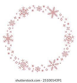 Snowflake Circular Frame, Winter Decoration graphics
