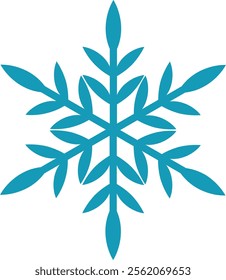 Snowflake clip art design on plain white transparent isolated background for card, shirt, hoodie, sweatshirt, apparel, card, tag, mug, icon, poster or badge