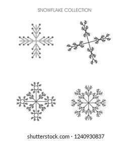 Snowflake collection icon isolated white background vector