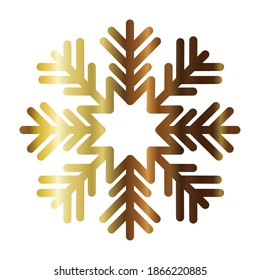 copo de nieve del diseño de la ilustración del vector de oro de luz de color