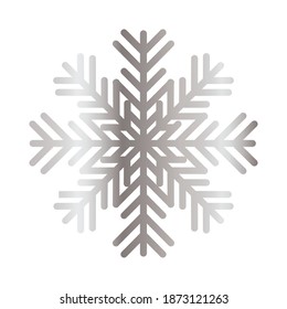 snowflake of color light gray on white background vector illustration design