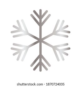 snowflake of color light gray in white background vector illustration design