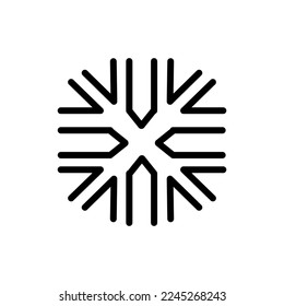 Snowflake color line icon. Geometric ornament. Festive decoration. Atmospheric ice crystal