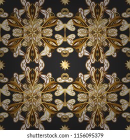 Snowflake colorful pattern. Flat design with abstract snowflakes isolated on colors background. Snowflakes pattern. Vector snowflakes background. Vector illustration.