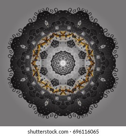 Snowflake colorful pattern. Flat design with abstract snowflakes isolated on colors background. Snowflakes pattern. Vector snowflakes background. Vector illustration.