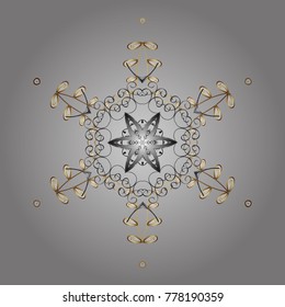 Snowflake colorful pattern. Flat design with abstract snowflakes isolated on colors background. Snowflakes pattern. Vector snowflakes background. Vector illustration.