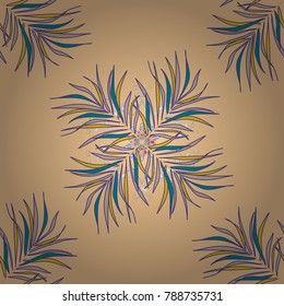 Snowflake colorful pattern. Flat design with abstract snowflakes isolated on colors background. Vector illustration. Snowflakes pattern. Vector snowflakes background.