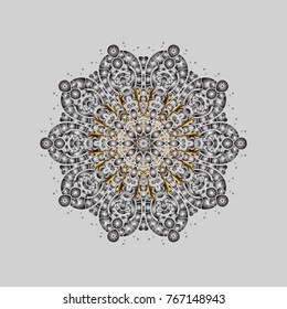 Snowflake colorful pattern. Snowflakes pattern. Flat design with abstract snowflakes isolated on colors background. Vector illustration. Vector snowflakes background.