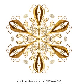 Snowflake colorful pattern. Snowflakes pattern. Flat design with abstract snowflakes isolated on colors background. Vector illustration. Vector snowflakes background.