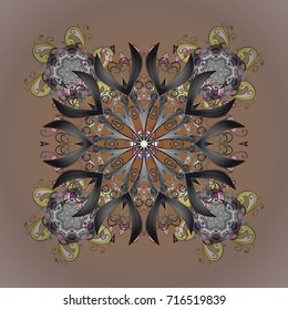 Snowflake colorful pattern. Snowflakes pattern. Vector illustration. Vector snowflakes background. 