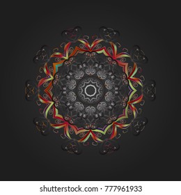 Snowflake colorful pattern. Snowflakes pattern. Vector snowflakes background. Flat design with abstract snowflakes isolated on colors background. Vector illustration.