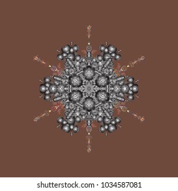 Snowflake colorful pattern. Vector illustration. Snowflakes pattern. Flat design with abstract snowflakes isolated on colors background. Vector snowflakes background.