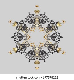 Snowflake colorful pattern. Vector illustration. Flat design with abstract snowflakes isolated on colors background. Vector snowflakes background. Snowflakes pattern.