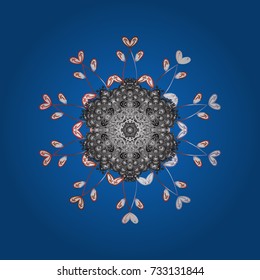 Snowflake colorful pattern. Vector illustration. Vector snowflakes background. Snowflakes pattern. Flat design with abstract snowflakes isolated on colors background.