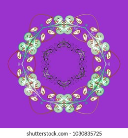 Snowflake colorful pattern. Vector snowflakes background. Vector illustration. Flat design with abstract snowflakes isolated on colors background. Snowflakes pattern.