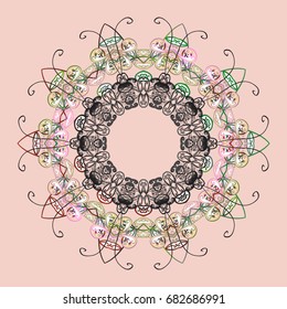 Snowflake colorful pattern. Vector snowflakes background. Flat design with abstract snowflakes isolated on colors background. Snowflakes pattern. Vector illustration.