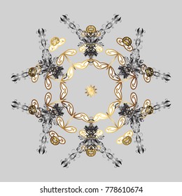 Snowflake colorful pattern. Vector snowflakes background. Snowflakes pattern. Vector illustration. Flat design with abstract snowflakes isolated on colors background.