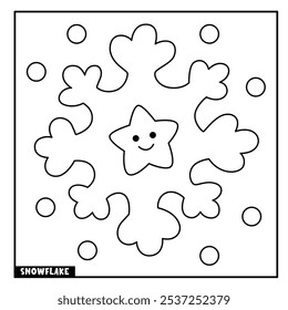 Snowflake coloring page for kids