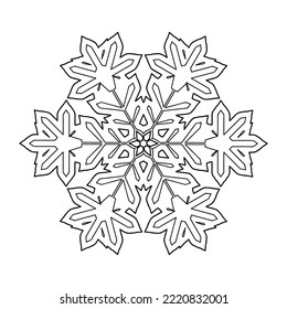Snowflake coloring page. Vector illustration