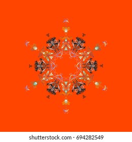 Snowflake in colors on colorful background. Vector illustration.