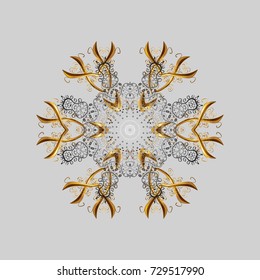snowflake in colors on gray background. Vector illustration.