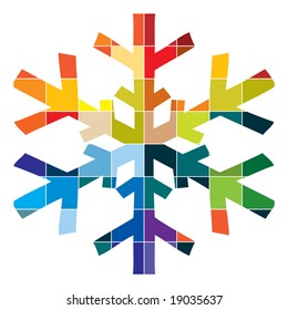 snowflake with colours vector