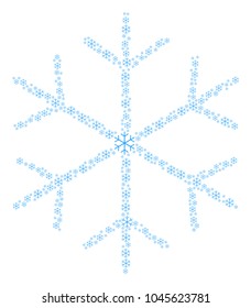 Snowflake composition combined in the combination of snowflake icons. Vector iconized collage made with simple elements.