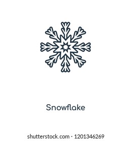 Snowflake concept line icon. Linear Snowflake concept outline symbol design. This simple element illustration can be used for web and mobile UI/UX.