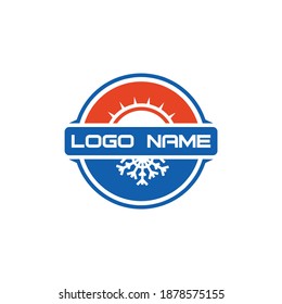 Snowflake Conditioning Ventilation Abstract Heating Cooling Sun Summer Winter Logo