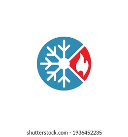 Snowflake Conditioning Ventilation Abstract Heating Cooling Sun Summer Winter Logo
