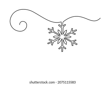 Snowflake Continuous One Line Drawing