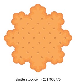 Snowflake Cracker Icon Cartoon Vector. Cookie Food. Biscuit Cake