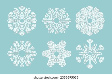 Snowflake crystal elegant line christmas decoration on dark background,winter ornament frozen element.