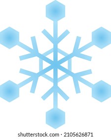 Snowflake crystal icon (blue gradation)